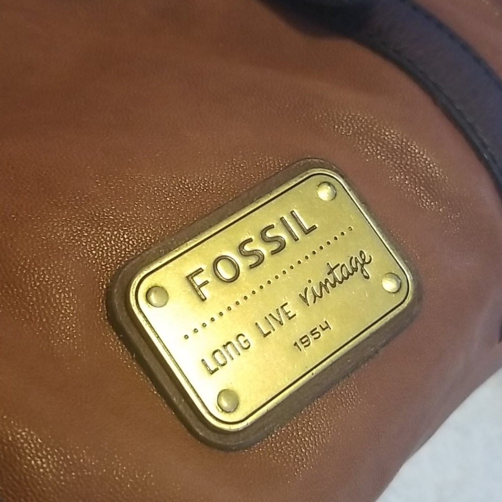 RARE Fossil Emory Satchel Vintage 90s Leather Bag June2011 ZB4870 - Picture 8 of 15